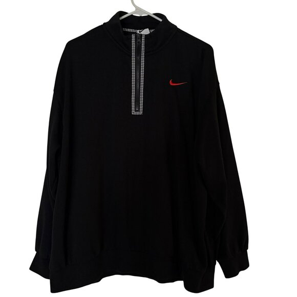 Nike Black 1/4 Zip Pullover Sweatshirt Size L - Picture 1 of 7